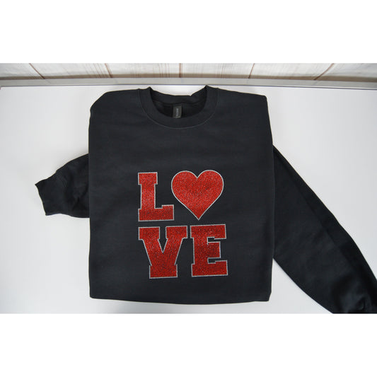 Valentine sweatshirt  bling Love Shirt bedaBedazzled Valentine sweatshirt  bling Love Shirt bedazzled Gift for her for myself Gift for my valentinezzled Gift for her for myself Gift for my valentine