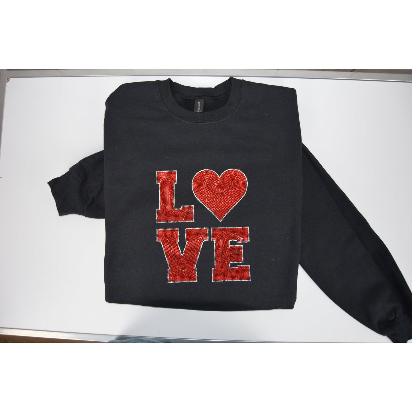 Valentine sweatshirt  bling Love Shirt bedaBedazzled Valentine sweatshirt  bling Love Shirt bedazzled Gift for her for myself Gift for my valentinezzled Gift for her for myself Gift for my valentine