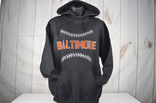 Baltimore  Baseball Hoodie Rhinestone Sweatshirt Baltimore Baseball Fan bling shirt