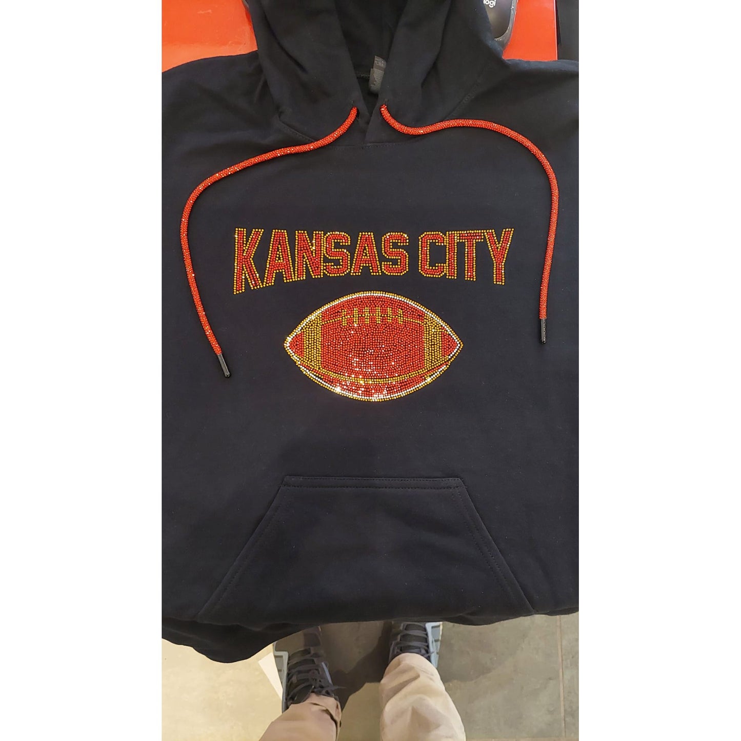 KC Football sweatshirt Kansas City Rhinestone Sweatshirt Football Hoodie Kansas Rhinestone Shirt Gift for Kansas City Fan