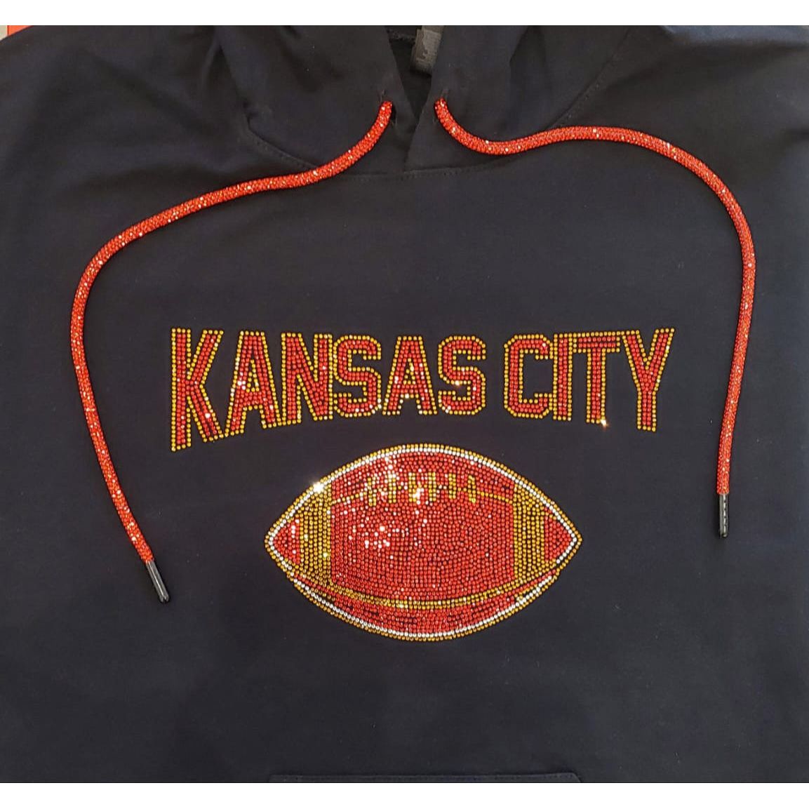 KC Football sweatshirt Kansas City Rhinestone Sweatshirt Football Hoodie Kansas Rhinestone Shirt Gift for Kansas City Fan