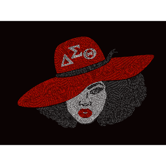 Delta Girl with Hat Rhinestone T-shirt, Rhinestone Hoodie