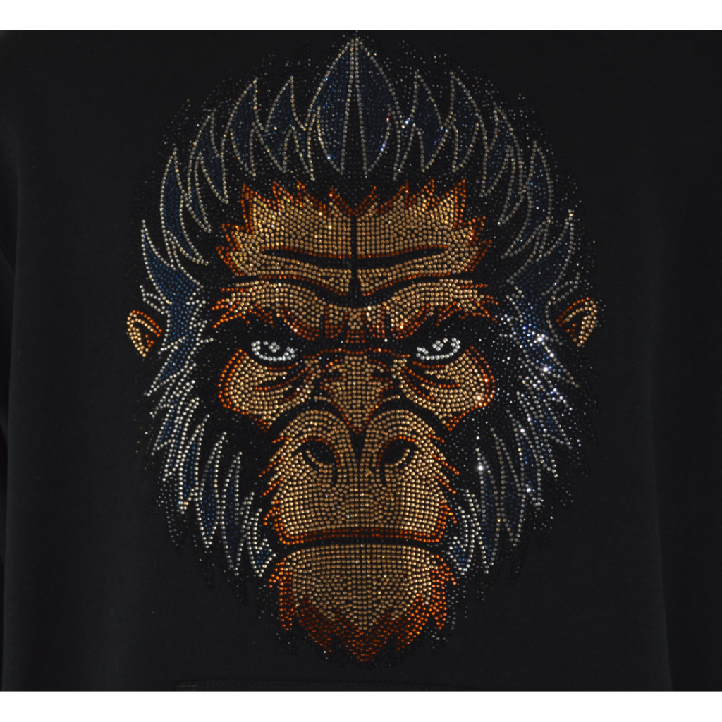 Gorilla Rhinestone T-Shirt, Rhinestone Hoodie