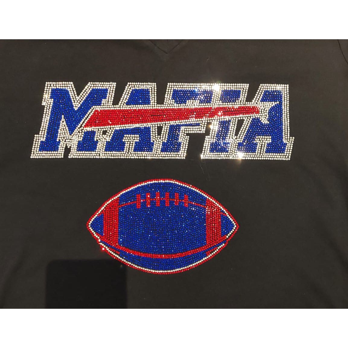 Rhinestone Buffalo Football Sweatshirt Mafia Shirt Football Fan bling shirt