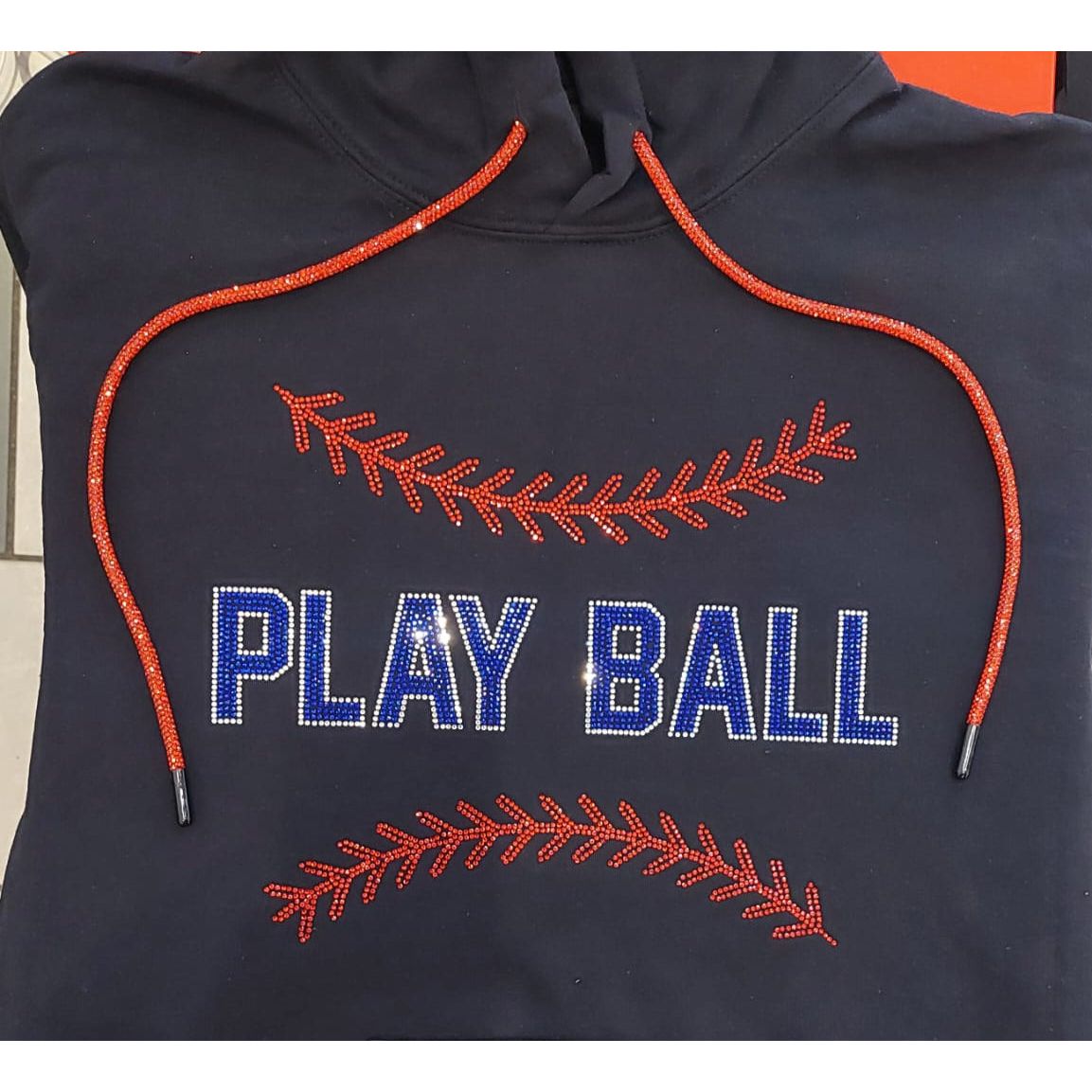 Play Ball Baseball Sweatshirt Play ball Rhinestone Shirt Baseball Fan bling shirt