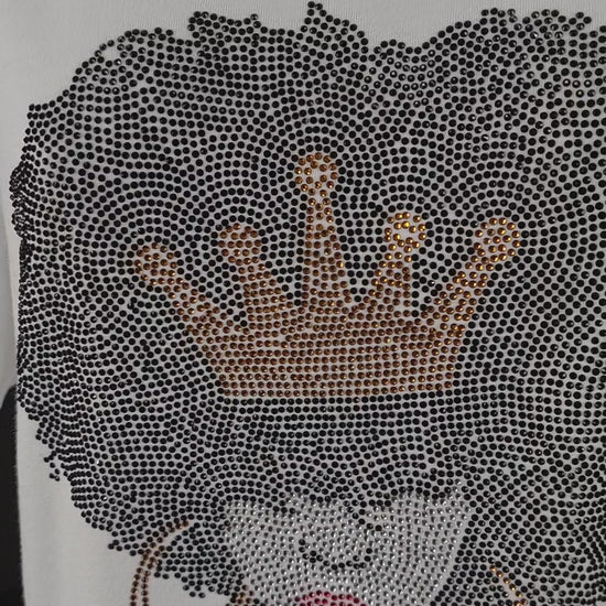 afro with crown rhinestone shirt hoodie video