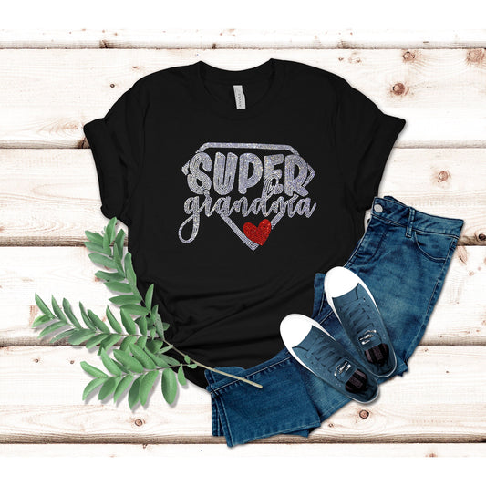 Super Grandma Rhinestone T-shirt, Rhinestone Hoodie